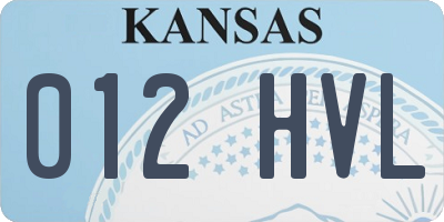 KS license plate 012HVL