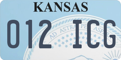 KS license plate 012ICG