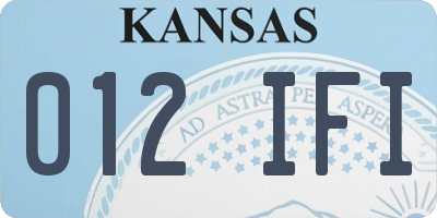 KS license plate 012IFI