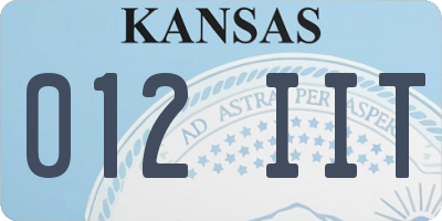 KS license plate 012IIT