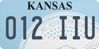 KS license plate 012IIU