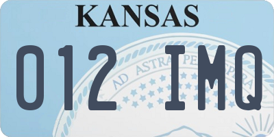 KS license plate 012IMQ