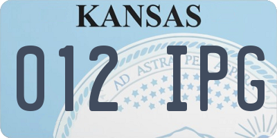 KS license plate 012IPG
