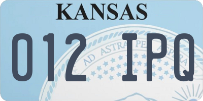 KS license plate 012IPQ