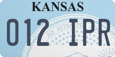 KS license plate 012IPR