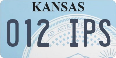 KS license plate 012IPS