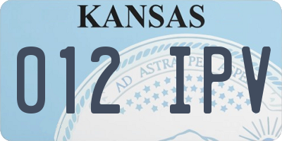 KS license plate 012IPV