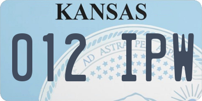 KS license plate 012IPW