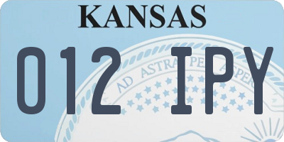 KS license plate 012IPY