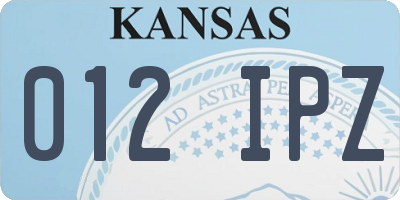 KS license plate 012IPZ