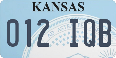 KS license plate 012IQB