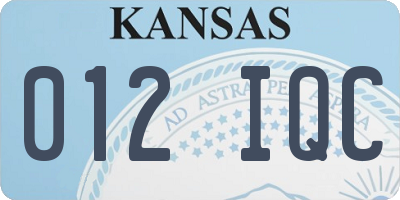 KS license plate 012IQC