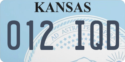 KS license plate 012IQD
