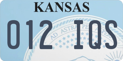 KS license plate 012IQS