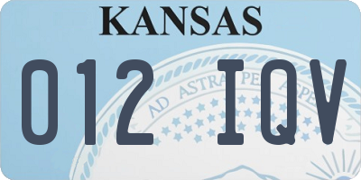 KS license plate 012IQV