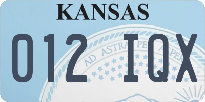 KS license plate 012IQX