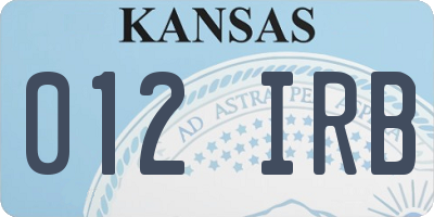 KS license plate 012IRB