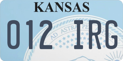 KS license plate 012IRG