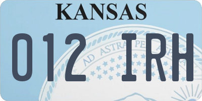 KS license plate 012IRH