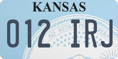 KS license plate 012IRJ