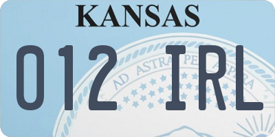 KS license plate 012IRL