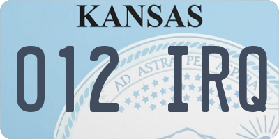 KS license plate 012IRQ