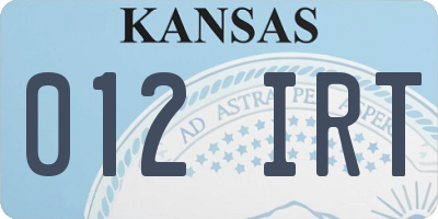 KS license plate 012IRT