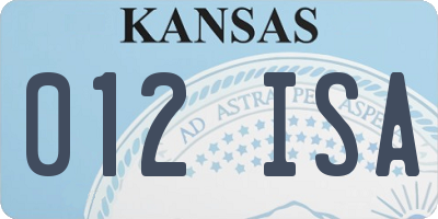 KS license plate 012ISA