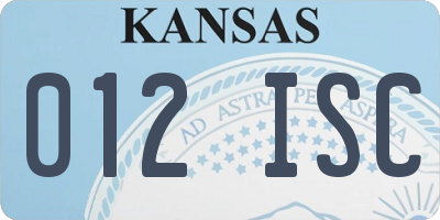 KS license plate 012ISC