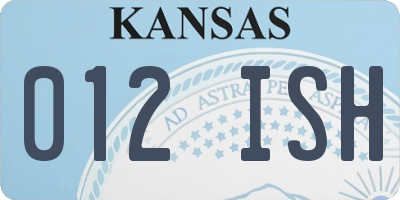 KS license plate 012ISH