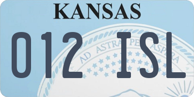 KS license plate 012ISL