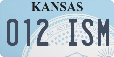KS license plate 012ISM