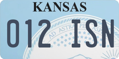 KS license plate 012ISN