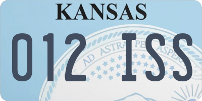 KS license plate 012ISS