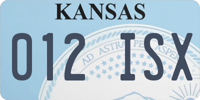 KS license plate 012ISX