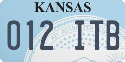 KS license plate 012ITB