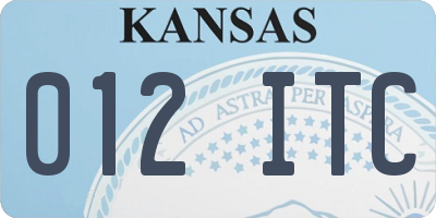 KS license plate 012ITC