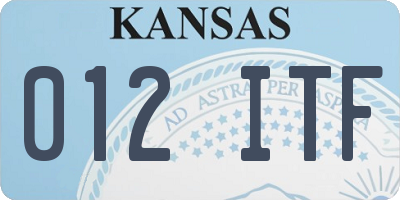 KS license plate 012ITF