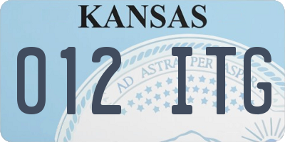 KS license plate 012ITG