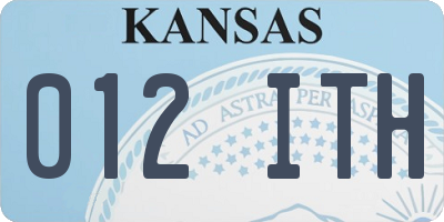 KS license plate 012ITH