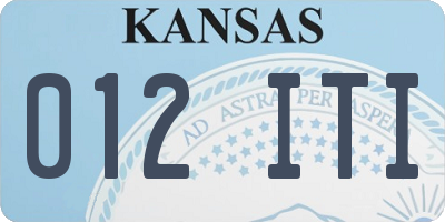 KS license plate 012ITI