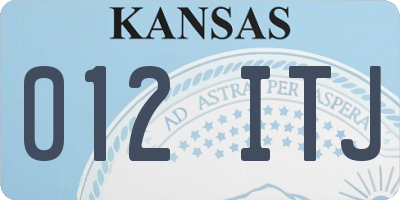 KS license plate 012ITJ