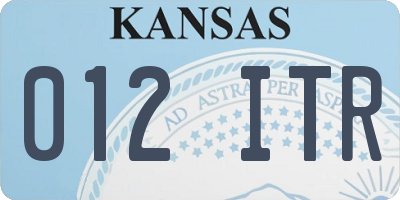 KS license plate 012ITR