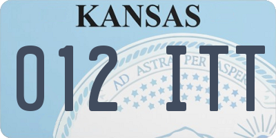 KS license plate 012ITT