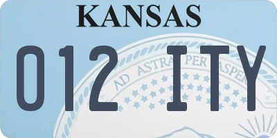 KS license plate 012ITY