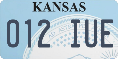 KS license plate 012IUE