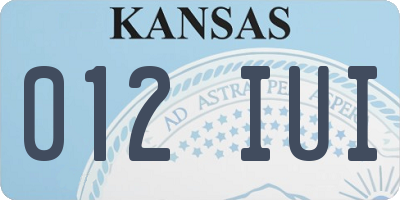 KS license plate 012IUI