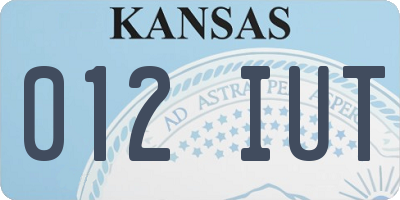 KS license plate 012IUT