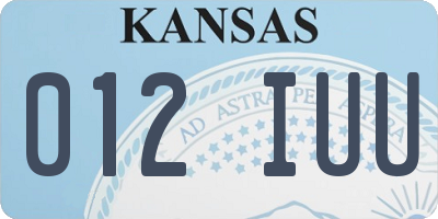 KS license plate 012IUU
