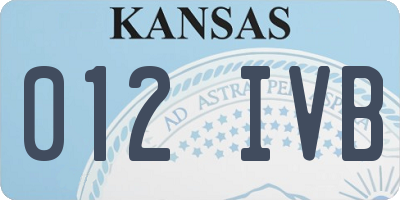 KS license plate 012IVB
